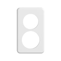Abdeckplatte STANDARDdue 2×1 weiss 1×Ø50, 1×Ø58