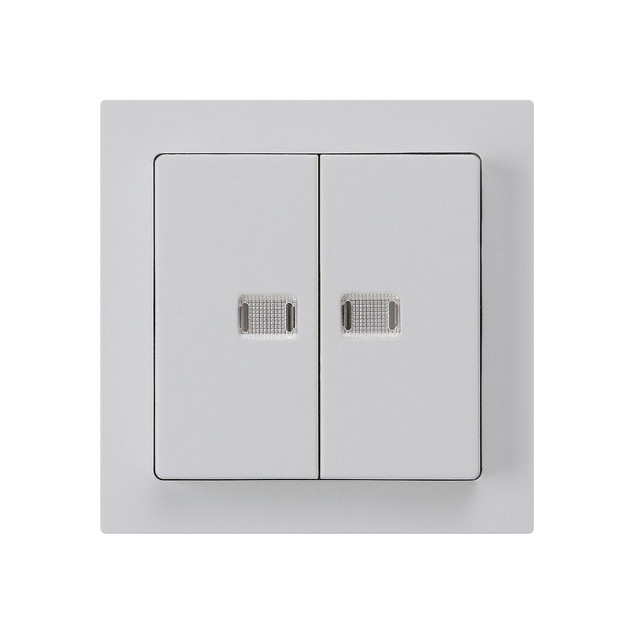 UP-Leuchtdruckschalter kallysto 1/3+3/1 mit 2 Linsen hellgrau