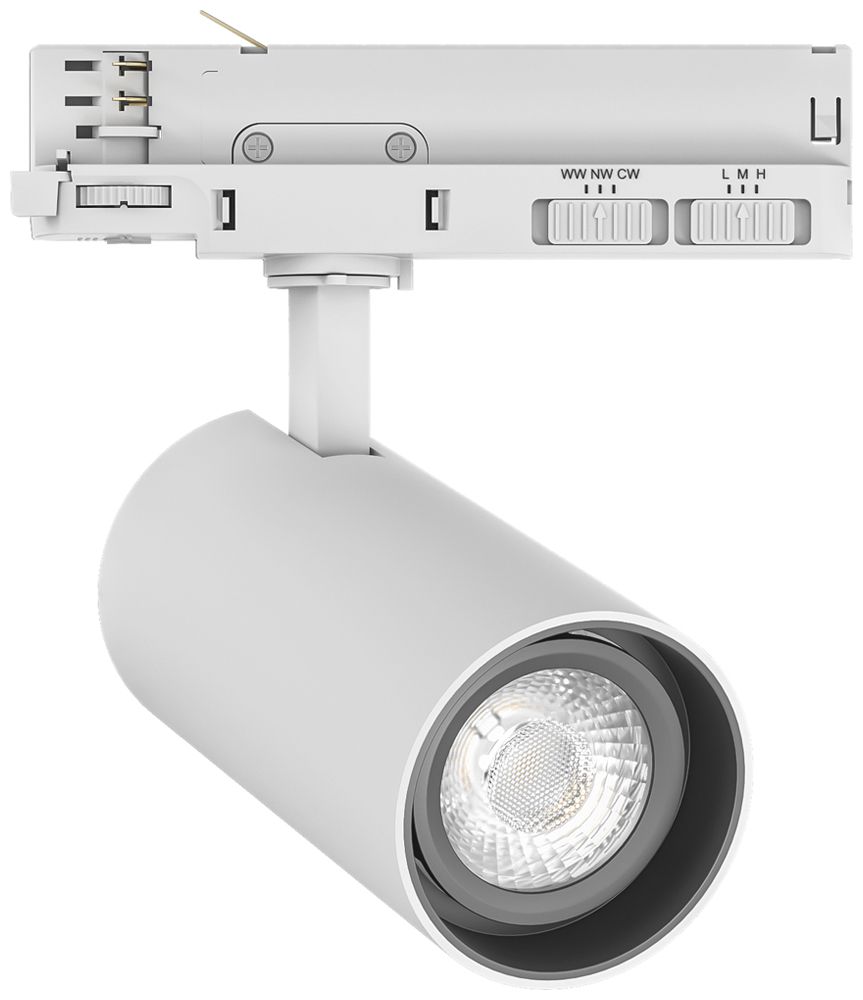 Spot LED DOTLUX SLIMtrack 21W 2070lm 927/932/940 36° VAR AD3PH Ø65 blanc