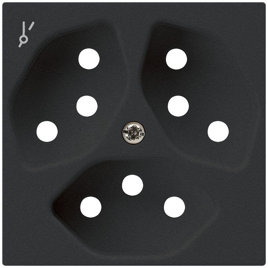 Frontplatte kallysto 3×T13/1 60×60mm schwarz mit Kinderschutz