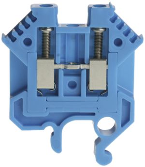 Borne de passage joignable Woertz 0.5…2.5mm² 24A 1000V vis 2×1 barre G bleu