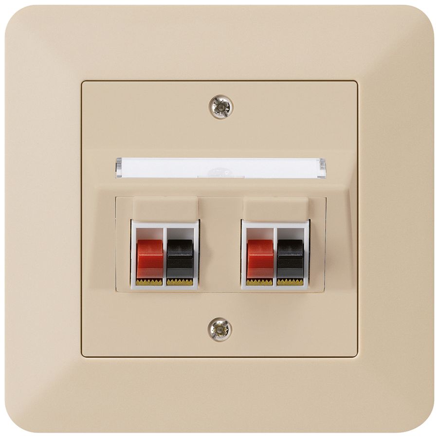 Prise ENC audio kallysto.trend 2× beige borne à étrier pour 2 haut-parleurs
