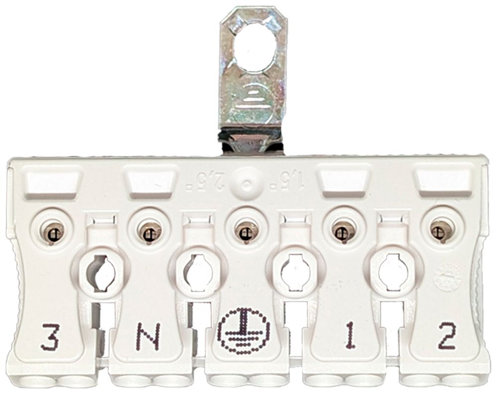 Borne de connexion 5P 0.5…2.5mm² leviers de commande étrier de mise à terre bc
