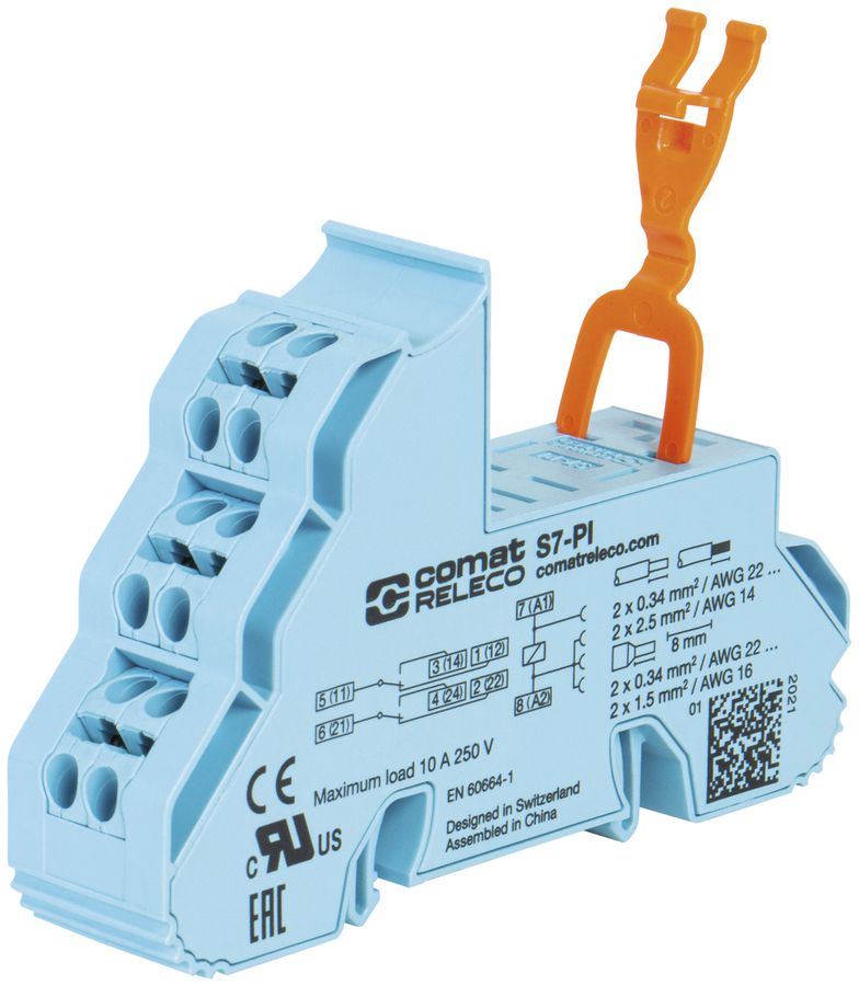 Stecksockel ComatReleco S7-PI, für Relais Typ C7, 8L, Push-In