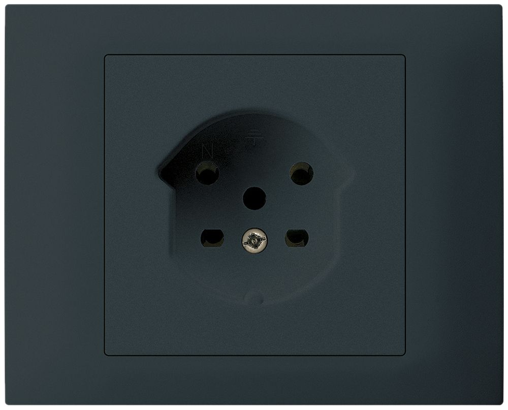 EB-Steckdose HA kallysto Typ 15 mit Steckklemmen mit EB-Dose G3 schwarz