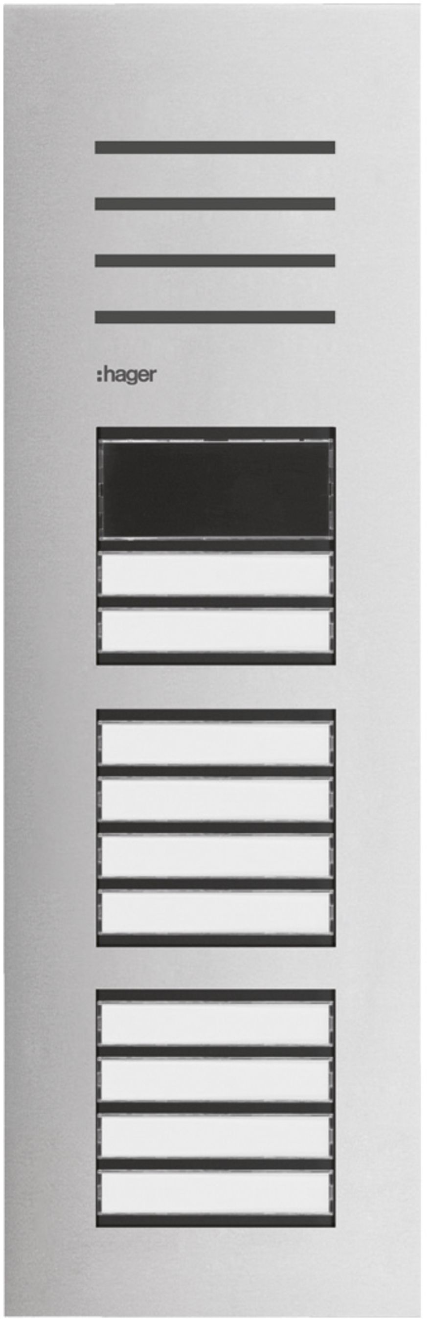 Aussenstation Audio Hager elcom.one 2-Draht mit LED für 10Wohnungen Edelstahl