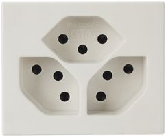 Prise INC Steffen FLF 6/5, 3×T13 10A, sans halogène 1×séparée, blanc