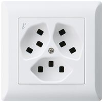 UP-Steckdose Hager kallysto.line 3×T23 1×S C ultraweiss