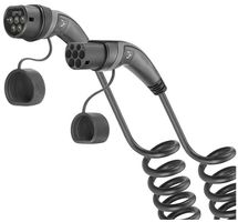 Câble de charge AC Weidmüller mode3 type2/type2 11kW 20A 400V 5m spirale noir