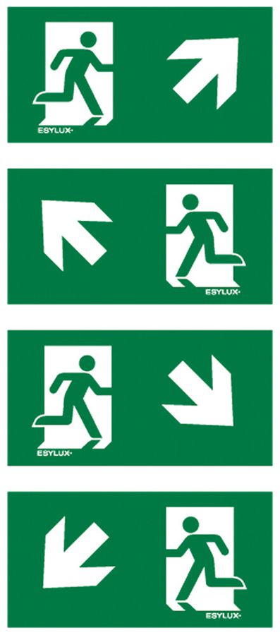 Set di pittogrammi ESYLUX SLX 32m freccia ad/as/bd/bs 320×160mm