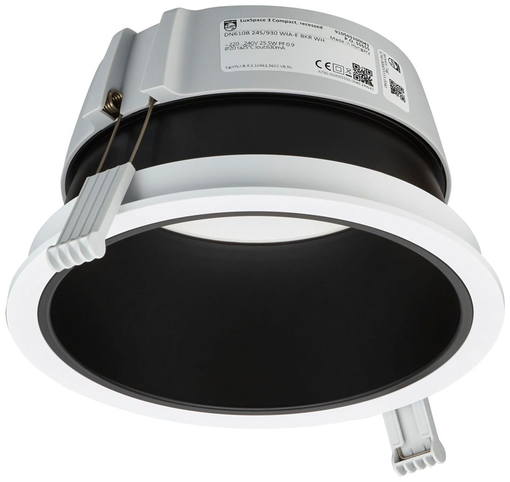 Downlight LED Philips LuxSpace Compact BKR 28.5W 2700lm 840 WB Ø214mm blanc