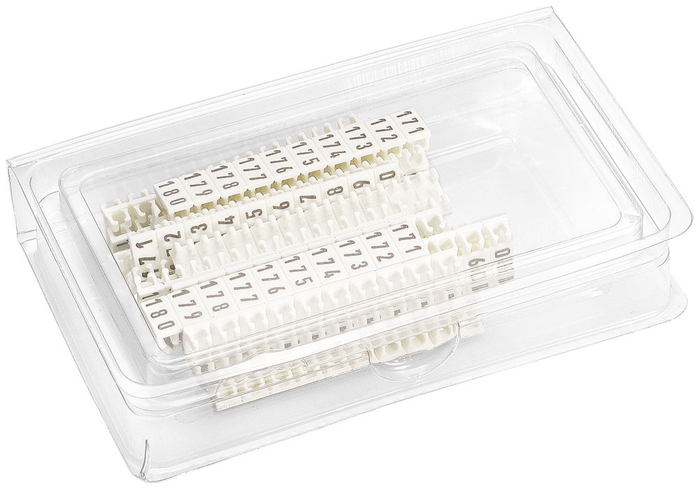 Bezeichnungsschildchen Hager 1…100, 25 Streifen