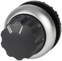 Drehknopf ETN RMQ I-II rastend schwarz, Ring verchromt