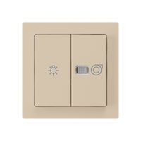Frontset kallysto beige 60×60mm mit Symbol Licht+Ventilation