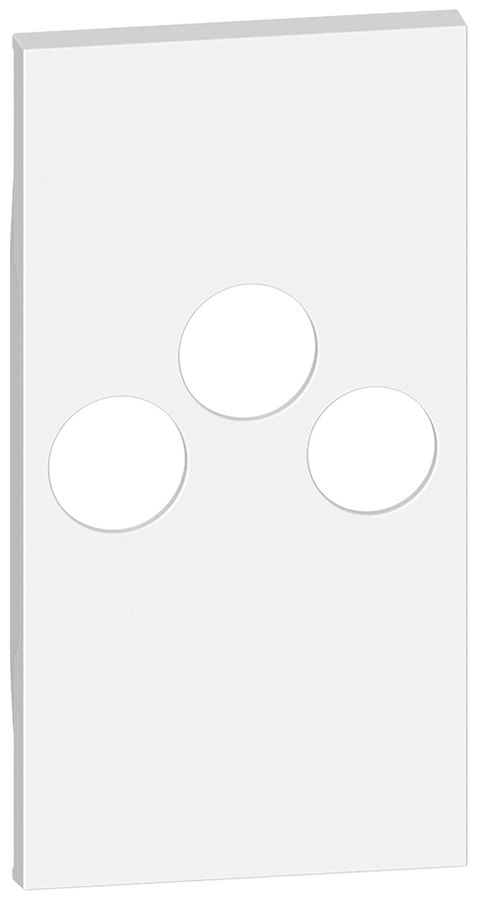 Cache Living Now pour TV 3 trous TV-R-SAT 2 modules blanc