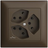 Prise ENC EDIZIOdue 3×T13 coffee 1×S