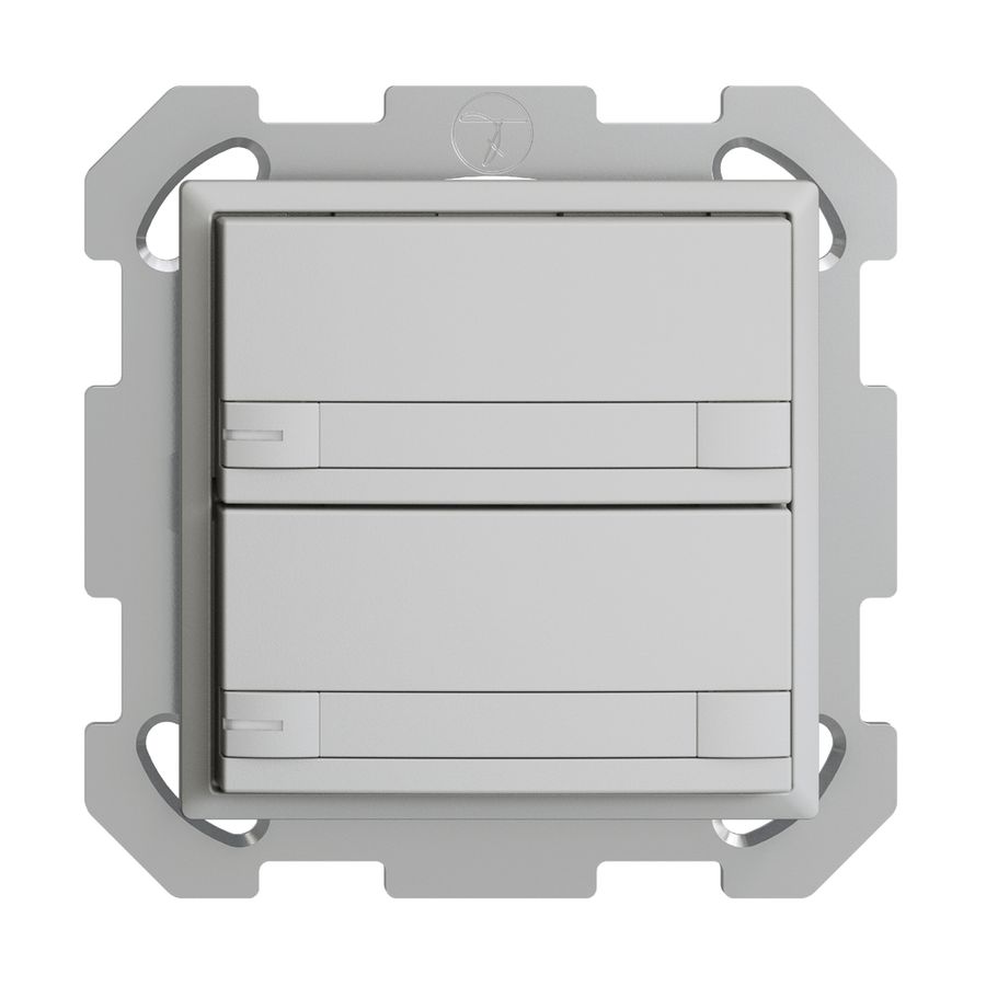 Poussoir ENC KNX 2× EDIZIOdue colore gris clair RGB avec LED avec insert papier