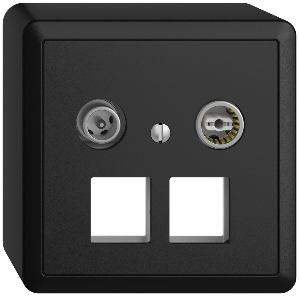 Prise multimédia 4dB AP Edue, prise de dérivation, p.2×RJ45 Keystone a.capot, no