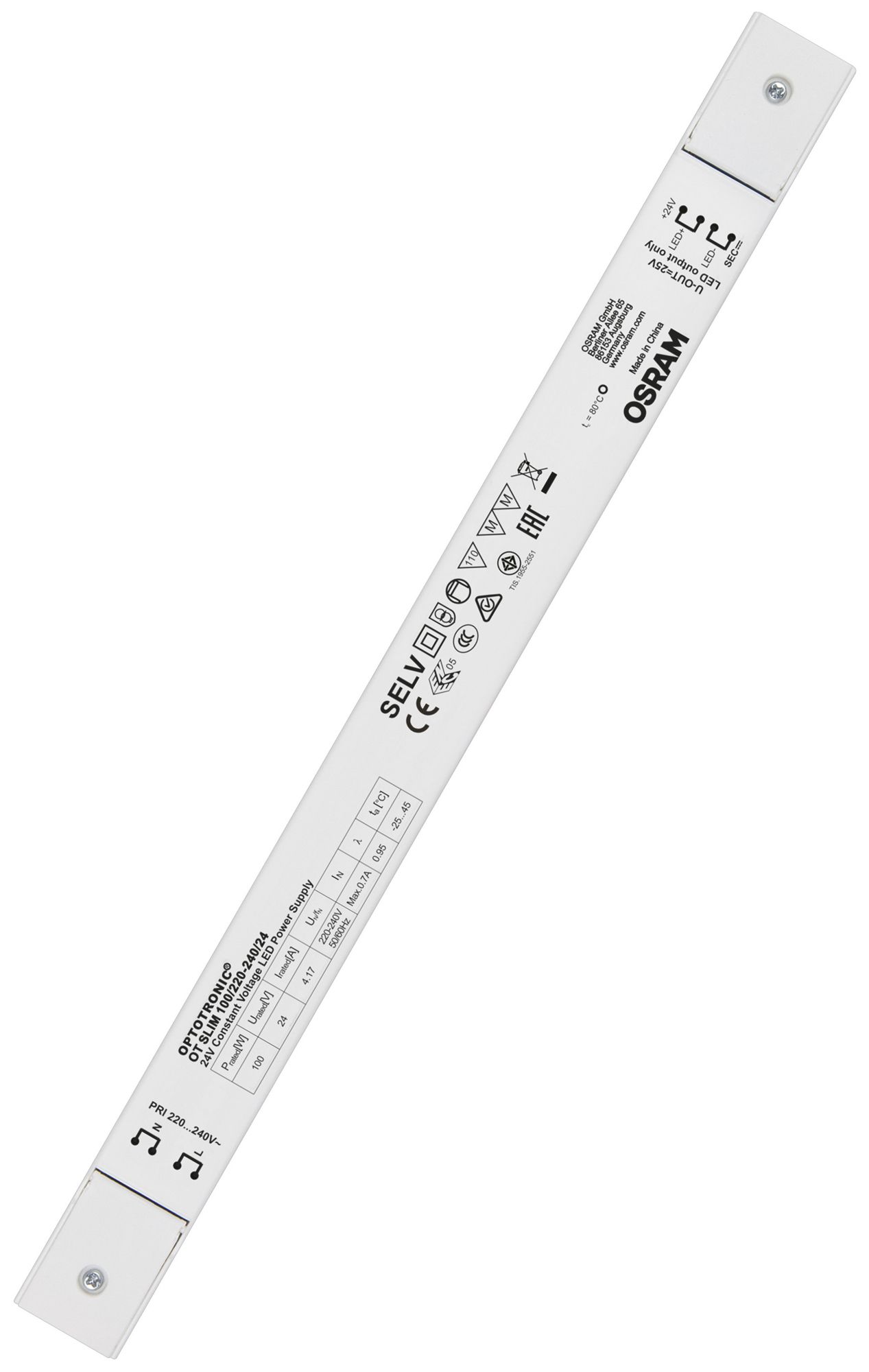 Convertitore LED Osram OT SLIM 24V 100W IP20