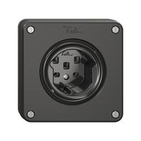 NUPU-Steckdose NEVO, 1×T25, schwarz