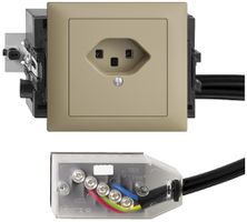 EB-Steckdose EDIZIOdue T23 L1 49…69mm sand für Flachkabel Technofil