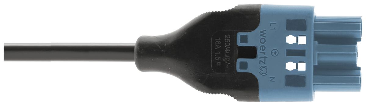 Anschlussleitung Woertz 49343/C5 3×1.5mm² 250V 16A 10m bl Stecker-frei Cca