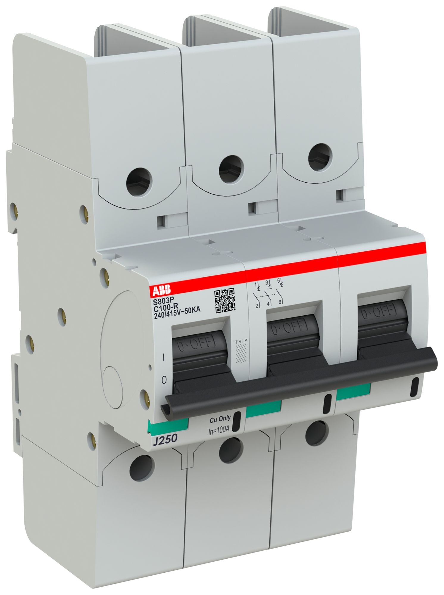 Leitungsschutzschalter ABB S803P-C100-R 3P 400V C-100A 50kA 4.5TE