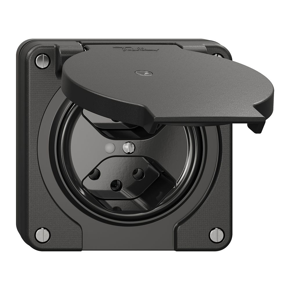 Prise NUP NEVO, 2×T13, IP21, a.LED, noir