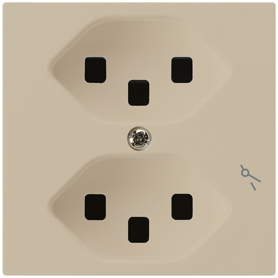 Steckdose Hager kallysto 2×T23 1×S A beige