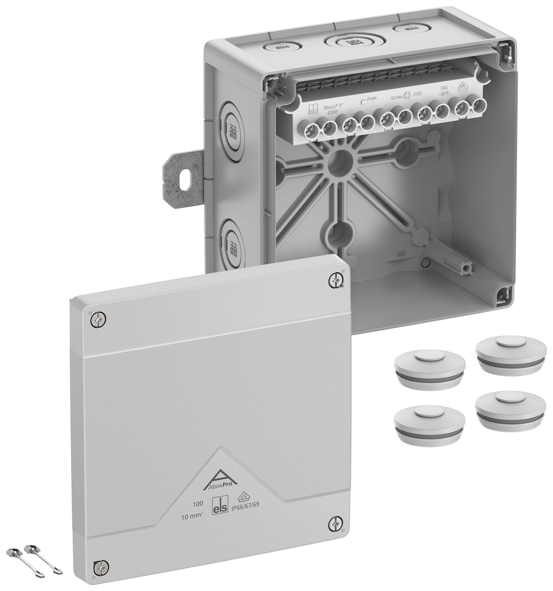 Boîte de dérivation AP Spelsberg Abox Pro 100 AB-10² 152×152×85mm IP69 gr