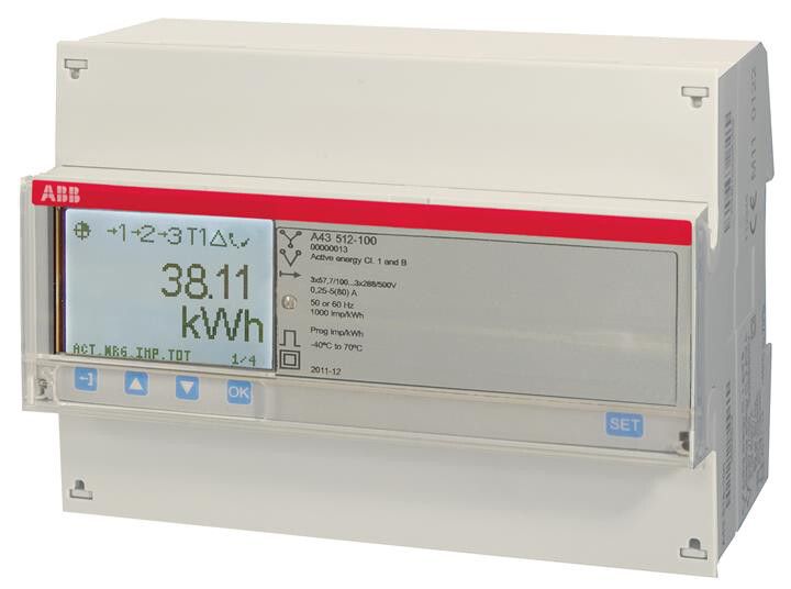 Compteur d'énergie AMD ABB iBus A43 512-100, 3×80A Platin 4I/O RS-485