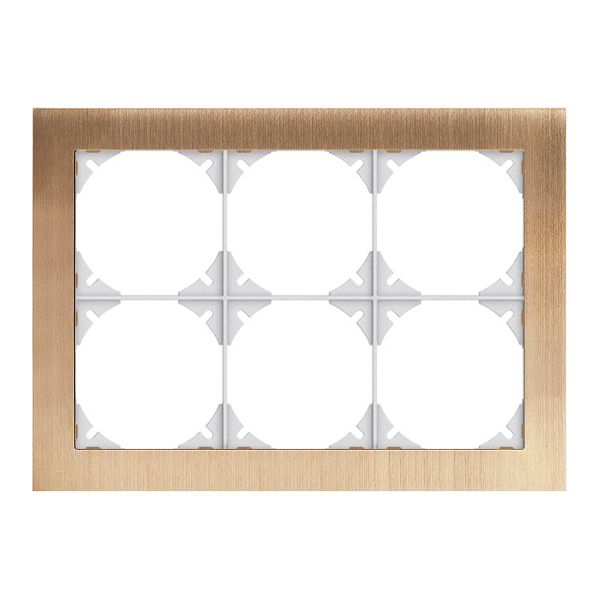 Abdeckrahmen EDIZIOdue prestige 2×3 messing champagne