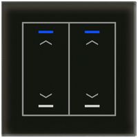 Poussoir KNX RGBW ENC MDT BE-GTL20S.A1S 2t/4a verre noir "jalousie"