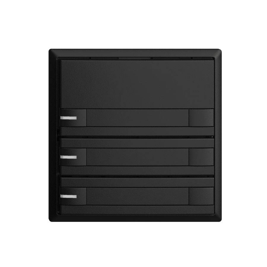 Poussoir univ. ENC 3×2t EDIZIOdue noir avec papier+LED