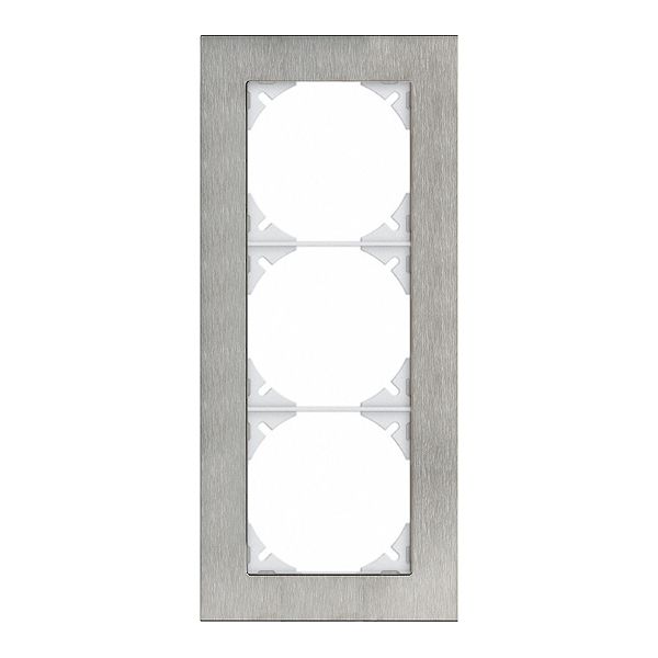 Abdeckrahmen EDIZIOdue prestige 3×1 chromstahl geschliffen