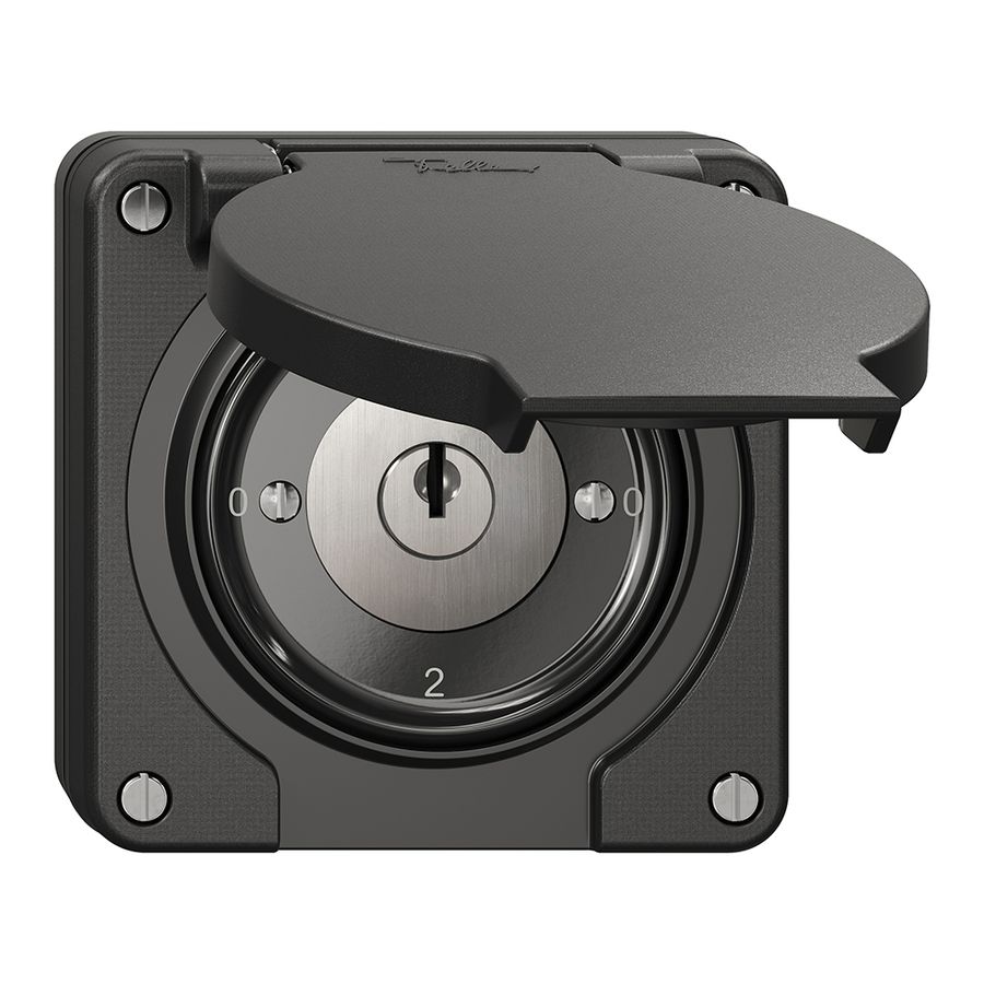 Interrupteur rotatif NUP NEVO, 2/3L, avec serrure&2 clés, KS, 0-1-0-2, noir