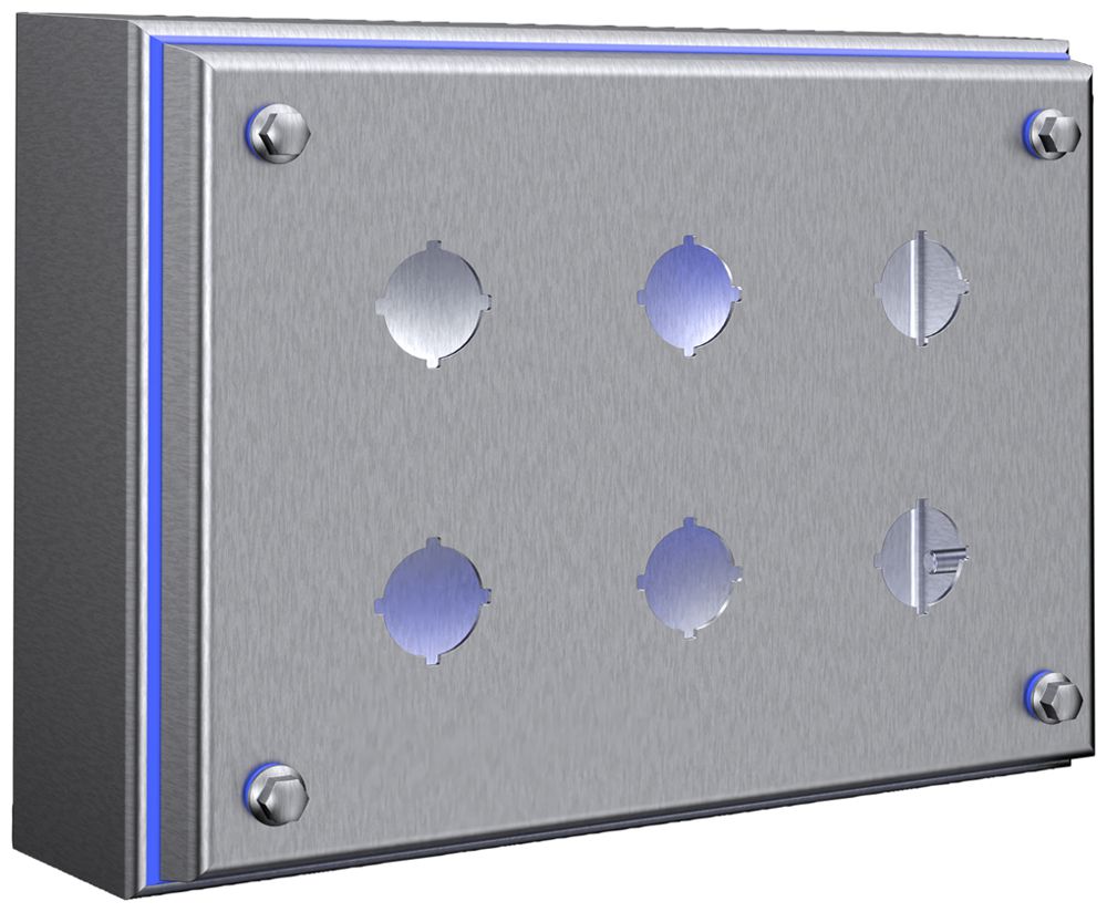 Aufbaugehäuse Rittal HD 1686.600 6×Ausschnitt 22.5mmØ 160×220×90mm Ed-St