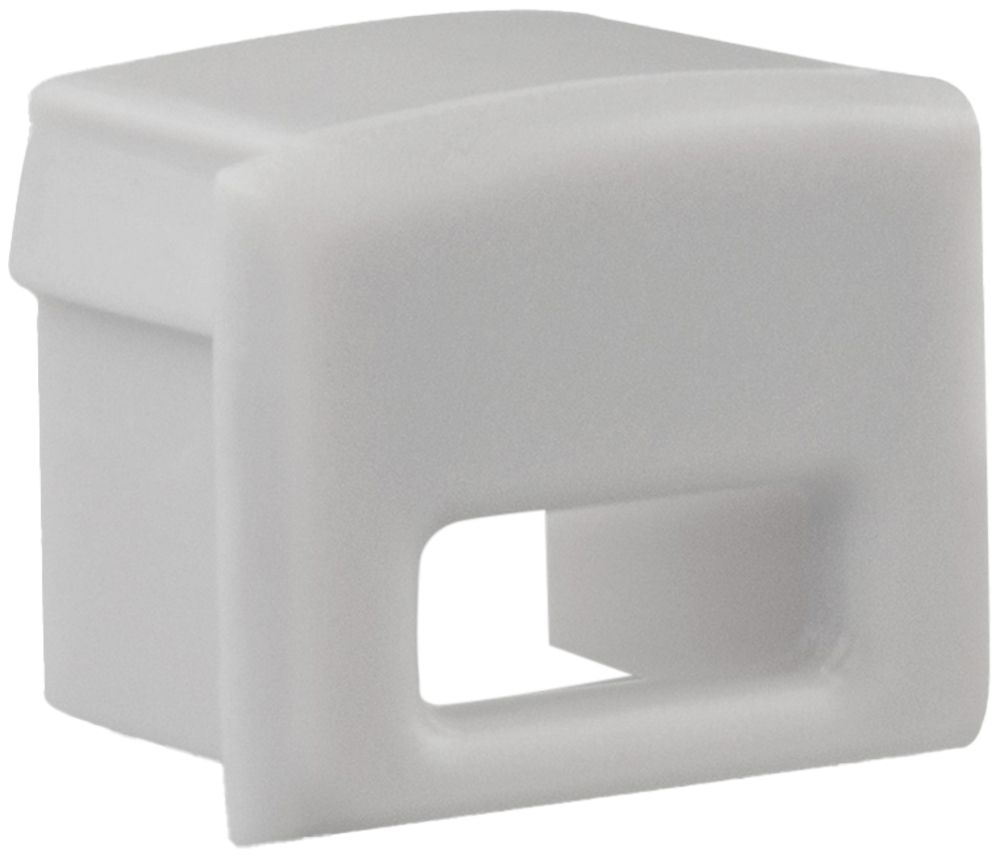 Endkappe DOTLUX PVC für Profil/Abdeckung 1B grau, mit Kabeldurchführung