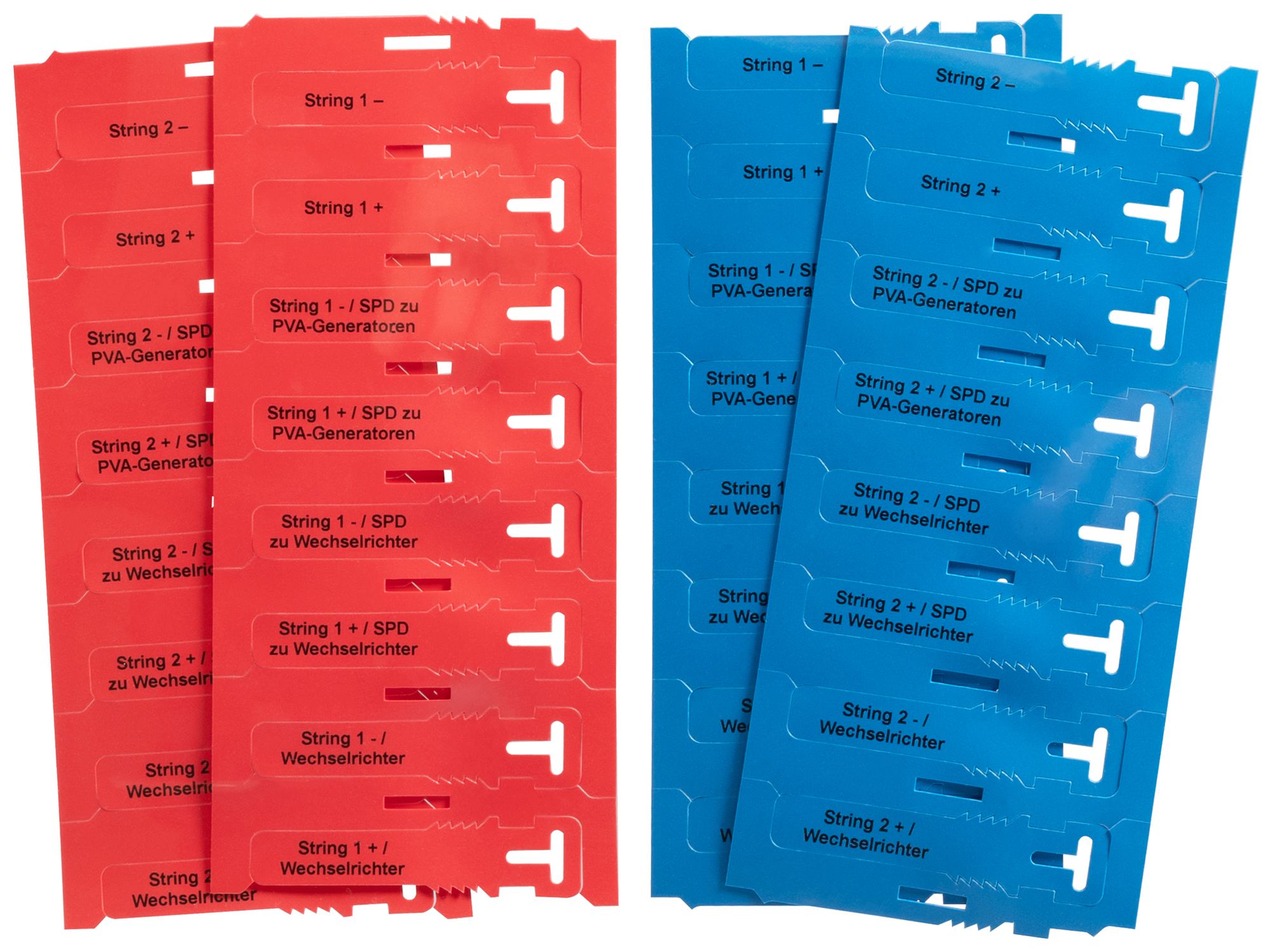 Set di etichettatura AWAG per impianto fotovoltaico, 2 string, 16 pezzi