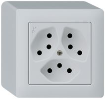 Presa AP kallysto 3×T13/1 grigio chiaro con protezione bambini