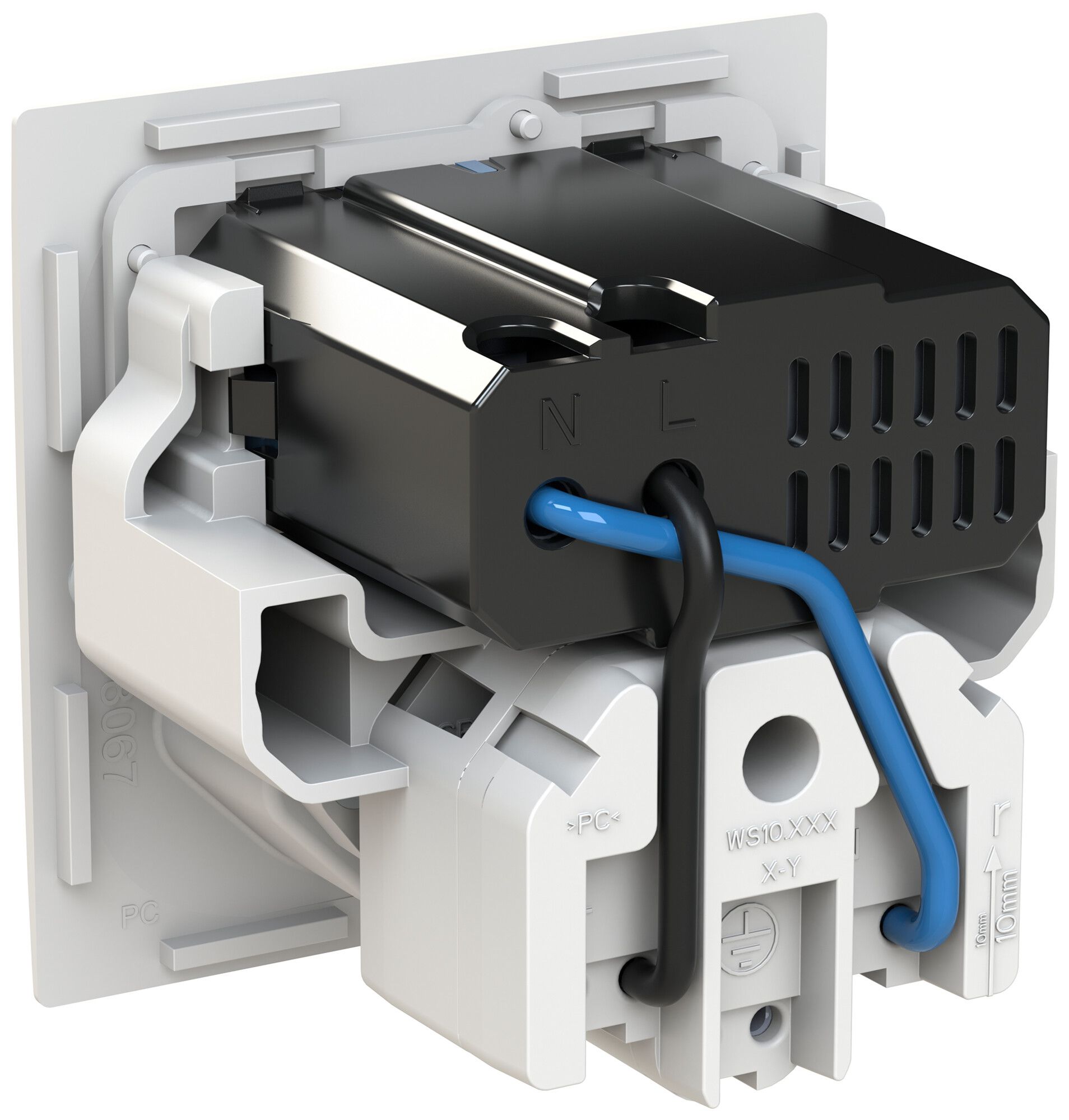 USB-Ladesteckdose ABB Sidus 1×USB-A 1×USB-C + T13 3000mA OUT:5V ws