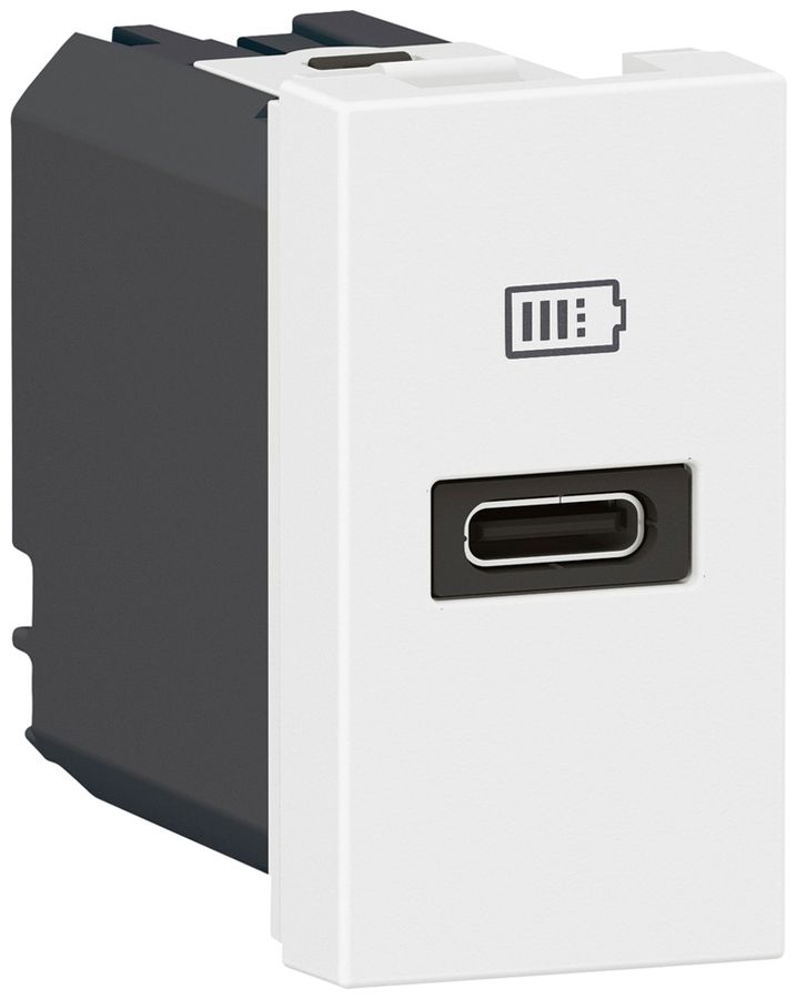 EB-USB-Ladesteckdose Mosaic 1×USB-C 3000mA weiss