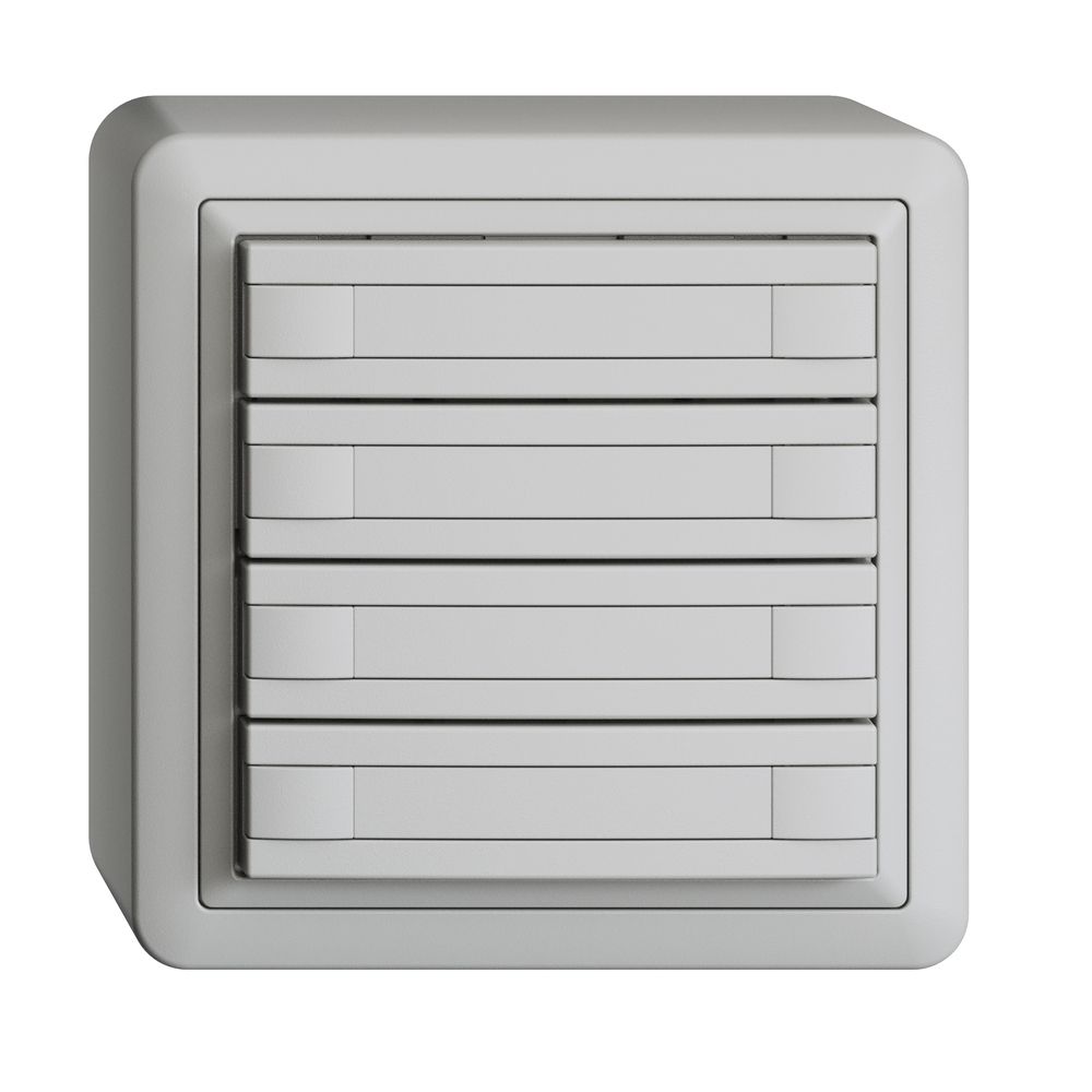 Poussoir KNX RGB AP EDUE, 250mW, s.LED, papier, 4×poussoir, comm.2×touches, grc