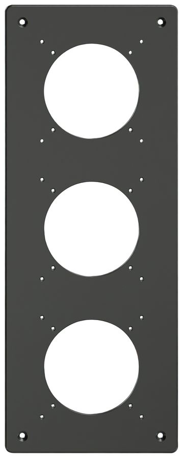 Plaque de montage Feller NEVO SNAPFIX® 3×1 Ø69mm 125×325mm noir