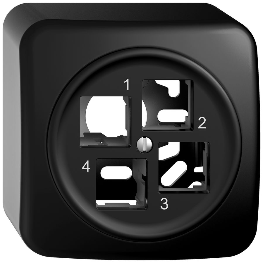 Kit di montaggio AP STANDARDdue EASYNET S-One SNAPFIX® destra per 4×RJ45 ne