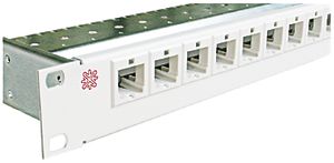 Verteilerplatte 19" ITT RJ45 1HE 16 Buchten