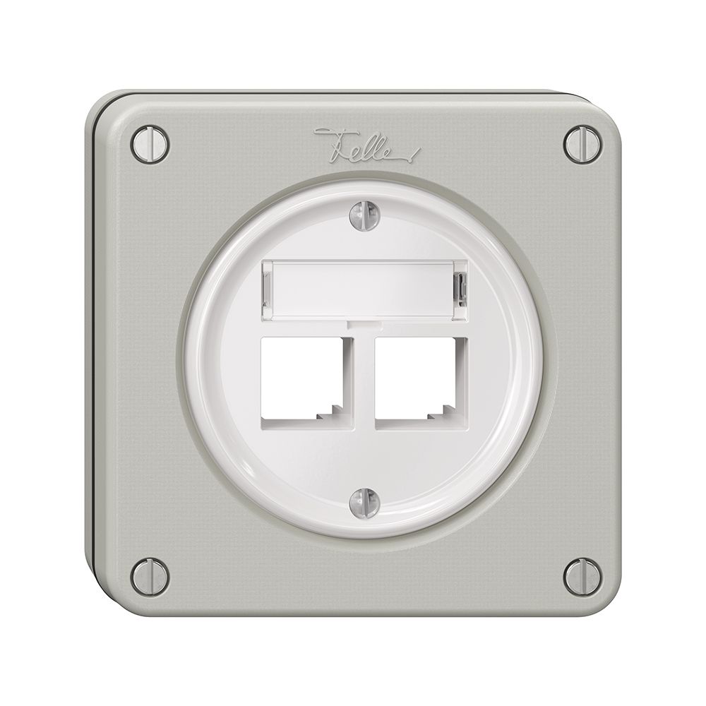 Kit di montaggio NUPU Feller S-One EASYNET, per 2×RJ45, profondità 28 mm, grc