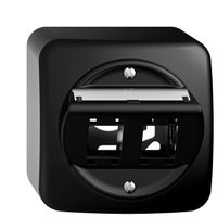 AP-Montageset Sdue QX.54, mit Schrägauslasshaube 2×RJ45 freenet schwarz
