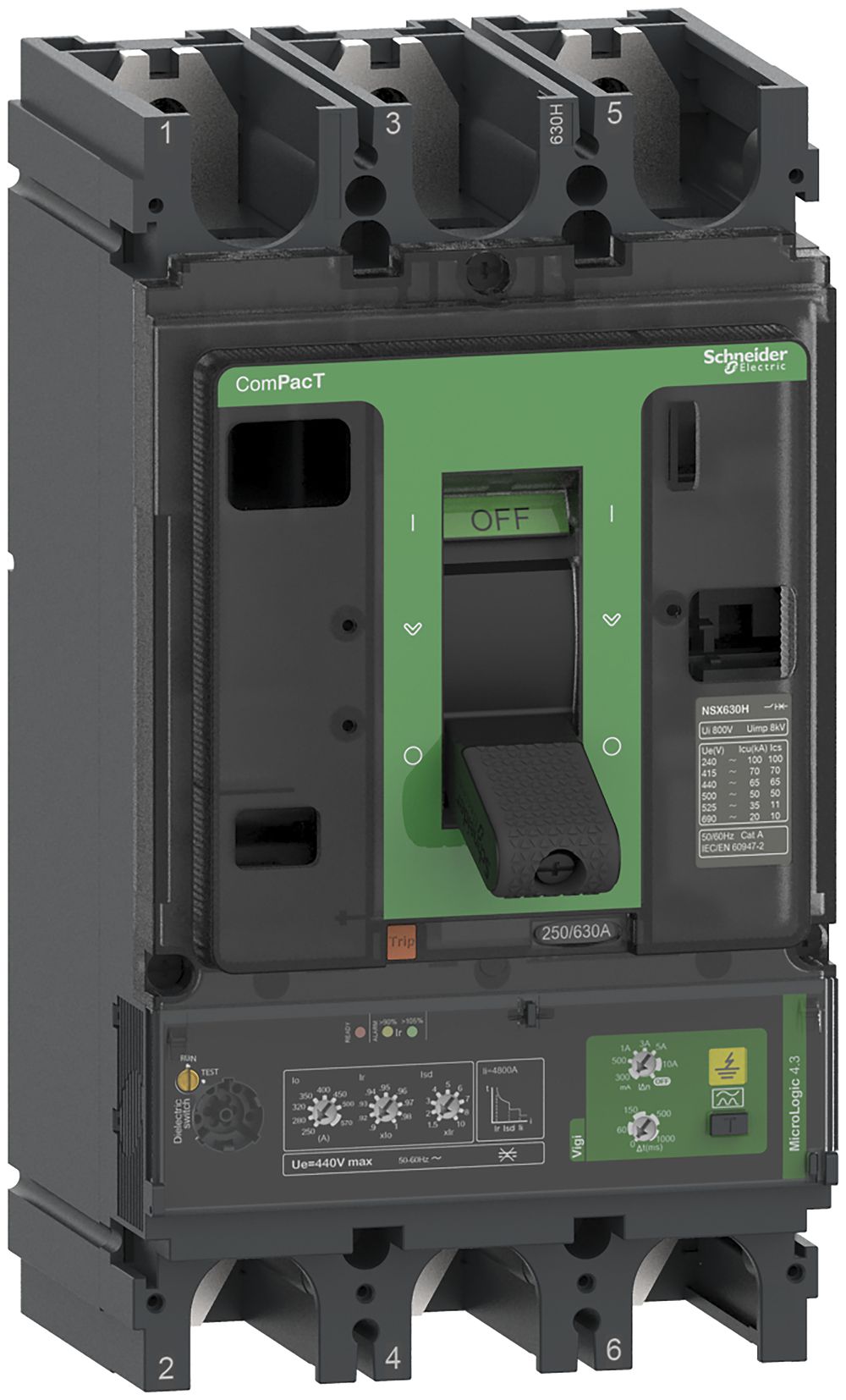 Leistungsschalter ComPacT NSX400N mit MicroLogic4.3 3P3d 160…400A 50kA