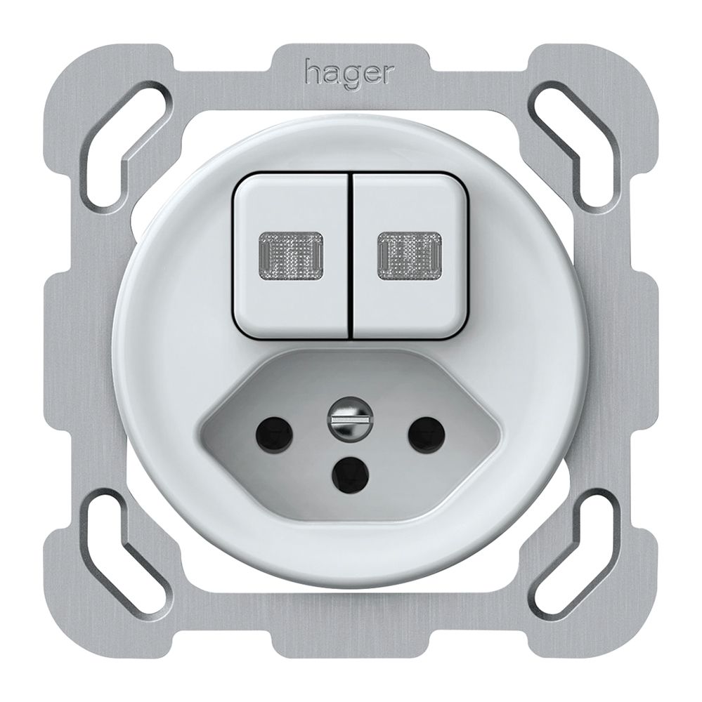 Combinaison ENC origin sch 3+AR + 1×type 13 77×77mm 2×lumineux blanc